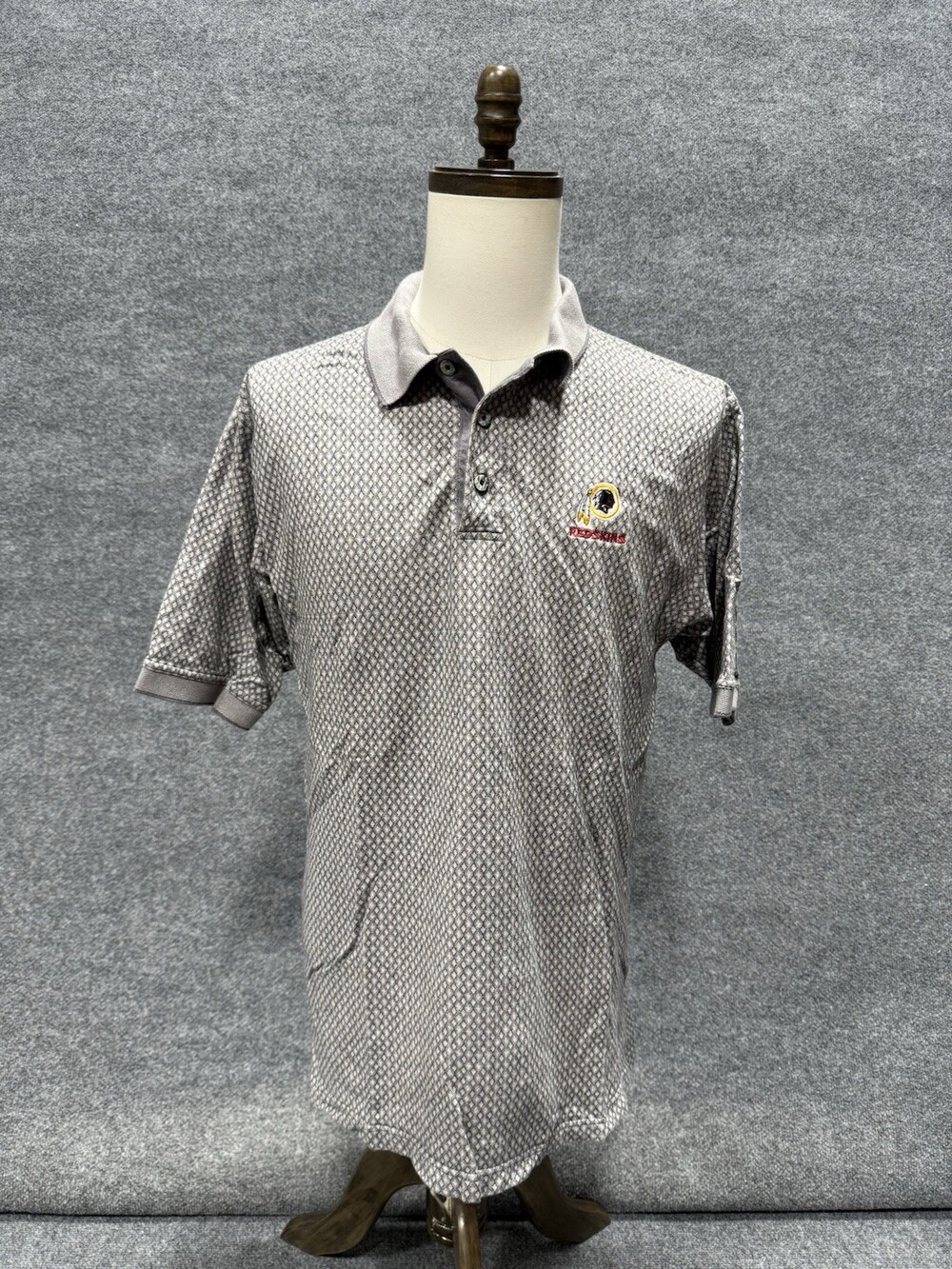 Lee Sport Washington Redskins Polo Shirt Mens XL Gray Embroidered NFL Cotton